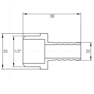 Штуцер  1/2&Prime;З 20мм латунний LU3J2S OPTIMUM