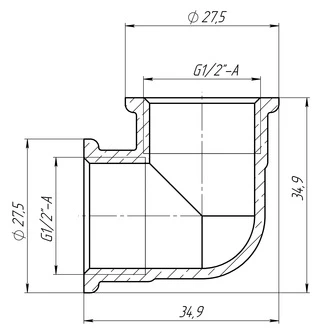 Кутник 1/2&Prime;ВВ латунний LL331S OPTIMUM