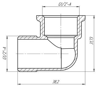 Кутник 1/2&Prime;ВЗ латунний LL333S OPTIMUM
