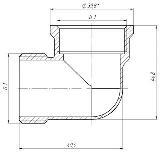 Кутник 1&Prime;ВЗ латунний LL553S OPTIMUM