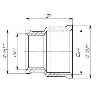 Муфта редукційна 3/4&Prime;х1/2&Prime;ВВ латунна  LM431S OPTIMUM