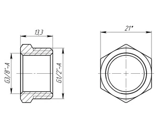 Футорка 1/2&Prime;х3/8&Prime;ЗВ латунна LF323S OPTIMUM
