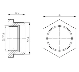 Футорка 1&Prime;х3/4&Prime;ЗВ латунна LF543S OPTIMUM