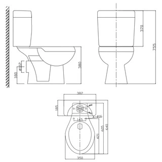 КОМПАКТ OPTIMA B нижн., гориз з поліпропіленовим сидінням CT-OHB-PP