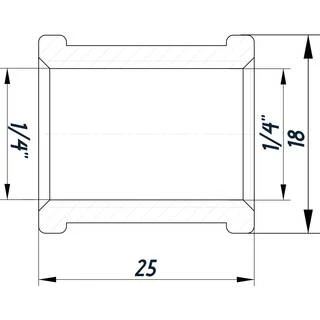 Муфта 1/4&Prime;ВВ нікельована восьмигранна NM111O OPTIMUM