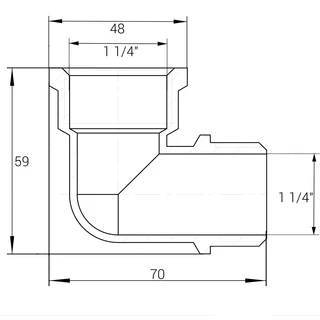Кутник 1 1/4&Prime;ВЗ нікельований NL663S OPTIMUM