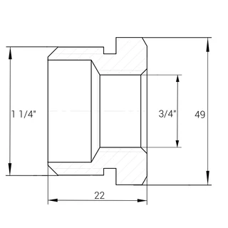 Футорка 1 1/4&Prime;х3/4&Prime;ЗВ нікельована NF643S OPTIMUM