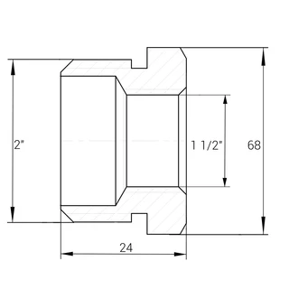 Футорка 2&Prime;х1 1/2&Prime;ЗВ нікельована NF873S OPTIMUM