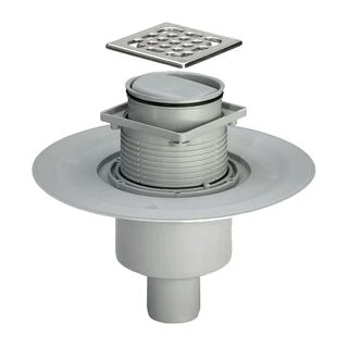 Трап з сухим затвором VIEGA ф50, нерж, решiтка 100*100  , верт. пластик 583224