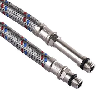 Шланг для змішувача Solomon (нерж.) М10х1/2&Prime; 0,4м (HY6201 A+B)  ПАРА в блістері