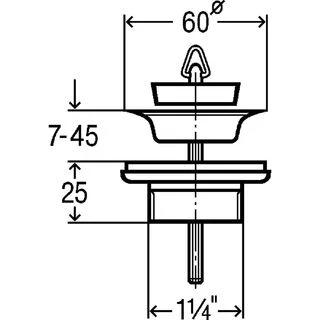 Клапан спускний унiверсальний VIEGA  11/4&Prime; головка &Oslash;32 пластик 111847