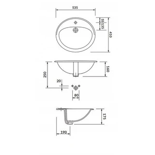 Умивальник для стільниць Cersanit CALLA 54
