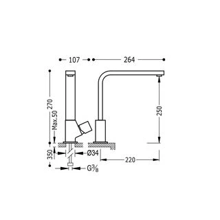 Змішувач для кухні TRES CUADRO 107440