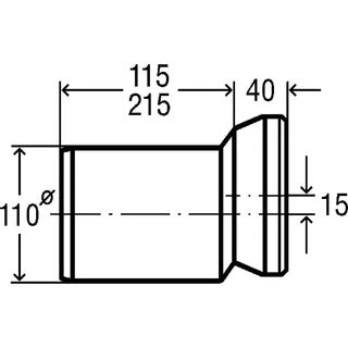 Патрубок для унітазу 155мм ексцентрик пластик &Oslash;110 VIEGA 103231
