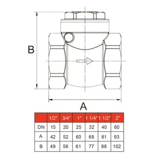 Клапан зворотного ходу води SOLOMON 1 1/2&Prime; хлопавка 130