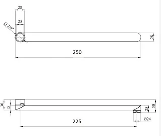 Вилив змішувача Globus Lux M72 25F