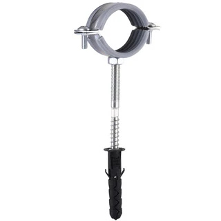 Хомут в зборi CR  1  1/4&Prime; (42-47мм) з гвинтом-шурупом 8*80 та дюбелем в уп., сірий