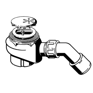 Сифон для душ кабiни Domoplex VIEGA &Oslash;70 з метал. решіткою 364755