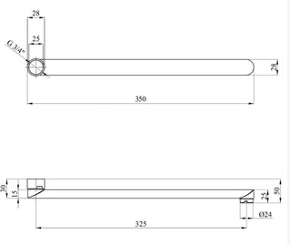 Вилив змішувача Globus Lux M72 35F