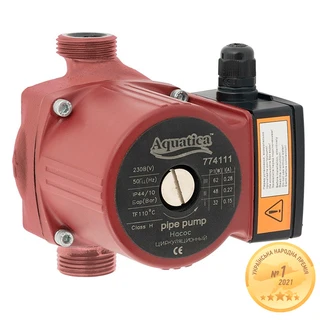 Насос циркуляційний 245Вт Hmax 8м Qmax 200л/хв &Oslash;2" 180мм + гайки &Oslash;1&frac14;" AQUATICA (774142)