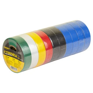 Стрічка ізоляційна ПВХ кольорова 0.13мм&times;19мм&times;20м (10шт) SIGMA (8413061)