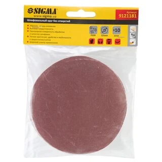 Шліфувальний круг без отворів &Oslash;125мм P320 (10шт) SIGMA (9121181)