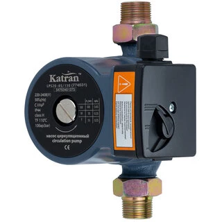 Насос циркуляційний 100Вт Hmax 6м Qmax 75л/мин &Oslash;1" 130мм + гайки &Oslash;3/4" WETRON (774531)