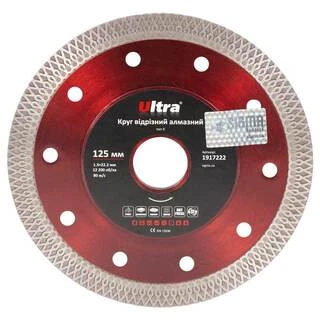 Круг відрізний алмазний тип Х &Oslash;125&times;22.2мм ULTRA (1917222)