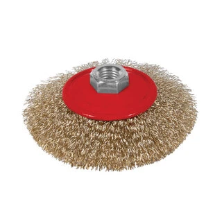 Щітка дротяна конусоподібна &Oslash;75мм М14&times;2мм (латуньованна) SIGMA (9016071)