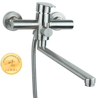 Змішувач HT &Oslash;35 для ванни гусак прямий 325мм дивертор вбудований картріджний SS AQUATICA HT-2C271P (9719221)