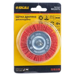 Щітка дротяна дископодібна &Oslash;75мм хвостовик &Oslash;6мм (нейлонова) SIGMA (9013271)