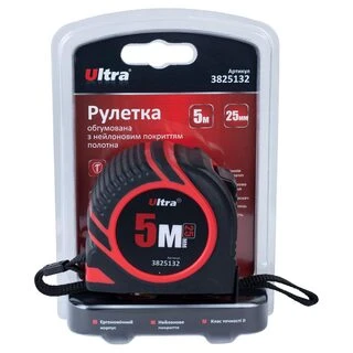 Рулетка обгумована з нейлоновим покриттям полотна 5м&times;25мм ULTRA (3825132)