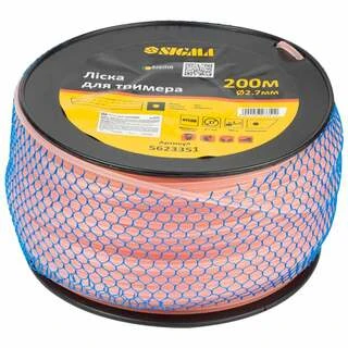 Ліска для тримера армований квадрат &Oslash;2.7мм 200м котушка SIGMA (5623351)