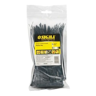 Хомут нейлон 7.9&times;350мм 50шт (чорний) SIGMA (2502371)