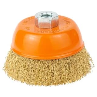 Щітка дротяна чашоподібна &Oslash;100мм М14&times;2 мм (латуньована) GRAD (9033105)