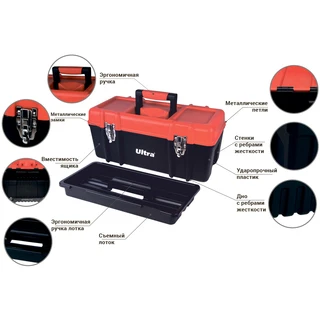 Ящик для інструменту металеві замки 510&times;235&times;230мм ULTRA (7402222)