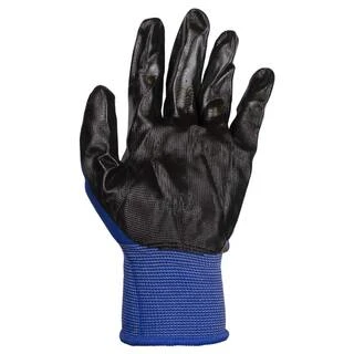 Рукавички трикотажні з частковим нітриловим покриттям р10 (синьо-чорні манжет) КРАТНО 12 парам SIGMA (9443541)