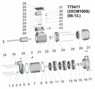 Насос відцентровий багатоступінчастий 0.6кВт Hmax 35м Qmax 80л/хв LEO (775411)