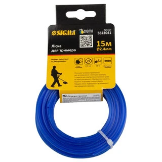 Ліска для тримера "семигранник" &Oslash;2.4мм 15м SIGMA (5622041)