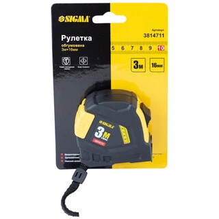 Рулетка обгумована 3м&times;16мм SIGMA (3814711)