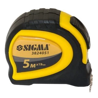 Рулетка магнітна обгумована з автостопом 5м&times;19мм SIGMA (3824051)