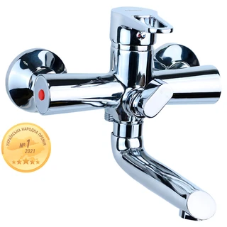 Змішувач HK &Oslash;35 для ванни гусак прямий 150мм дивертор вбудований картріджний AQUATICA HK-2C130C (9732210)