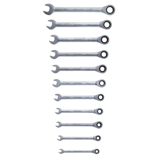 Ключі ріжково-накидні з тріскачкою 11шт (8-17, 19мм) CrV SIGMA (6010531)