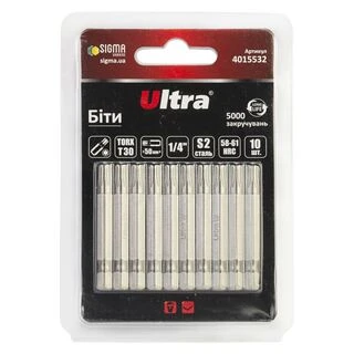 Біти TORX 30&times;50мм &frac14;" 10шт S2 (блістер) ULTRA (4015532)