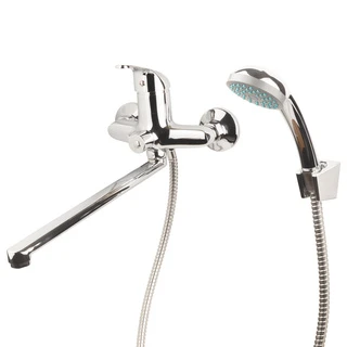 Змішувач s55 &Oslash;40 для ванни вилив прямий 350мм дивертор вбудований картриджний AQUATICA (9755220)