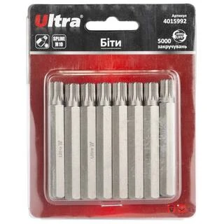 Біти Spline M10&times;75мм 10мм 8шт S2 (блістер) ULTRA (4015992)