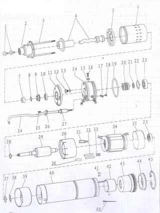 Насос шнековий свердловинний 1.1кВт H 190(116)м Q 45(25)л/хв &Oslash;96мм (нерж) DONGYIN 4QGD1.5-120-1.1 (777214)