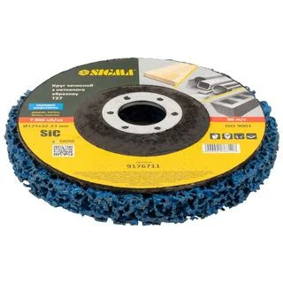 Круг зачистний з нетканого абразиву (корал) Т27 &Oslash;125&times;22.23мм синій середня жорсткість SIGMA (9176711)