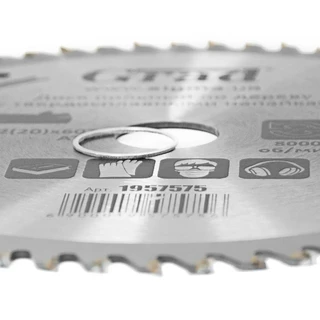 Диск пиляльний по дереву з твердосплавними напайками &Oslash;180&times;22.2 (20)&times;60Т, 8000об/хв GRAD (1957575)