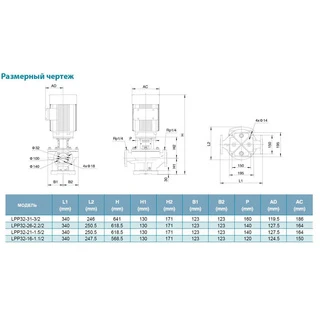 Насос відцентровий вертикальний 380В 2.2кВт Hmax 31.5м Qmax 533л/хв LEO 3.0 LPP32-26-2.2/2 (7714053)